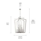 KICHLER 43499PN Abbotswell 49 Inch 16 Light Foyer Pendant In Polished Nickel