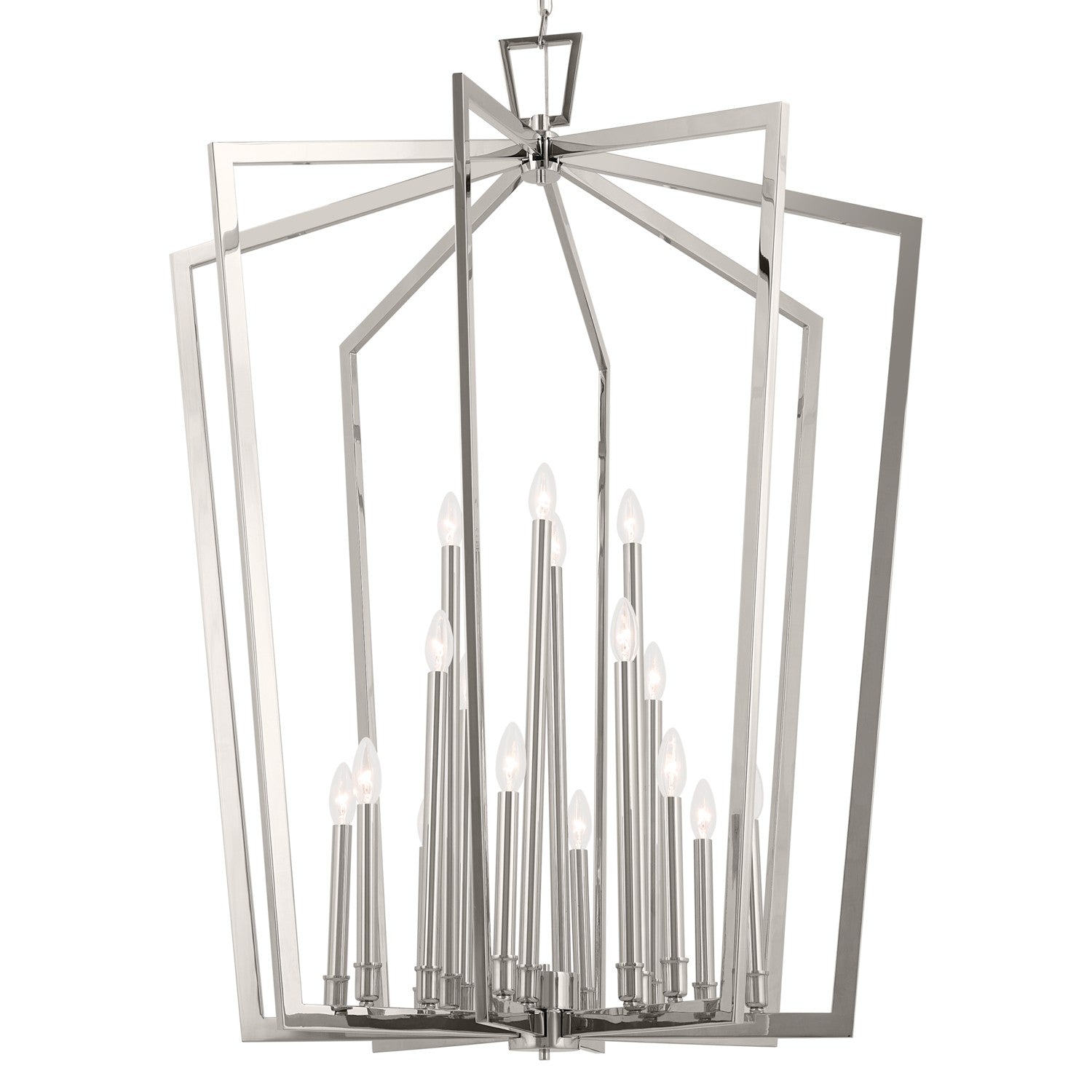 KICHLER 43499PN Abbotswell 49 Inch 16 Light Foyer Pendant In Polished Nickel