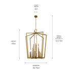 KICHLER 43499NBR Abbotswell 49 Inch 16 Light Foyer Pendant In Natural Brass