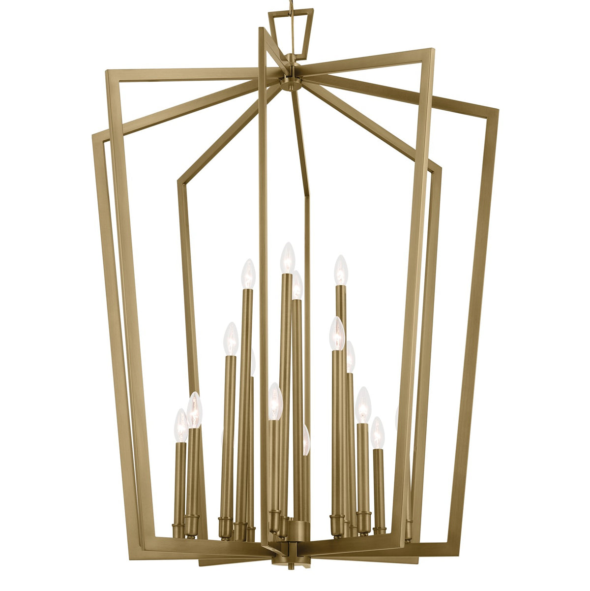 KICHLER 43499NBR Abbotswell 49 Inch 16 Light Foyer Pendant In Natural Brass
