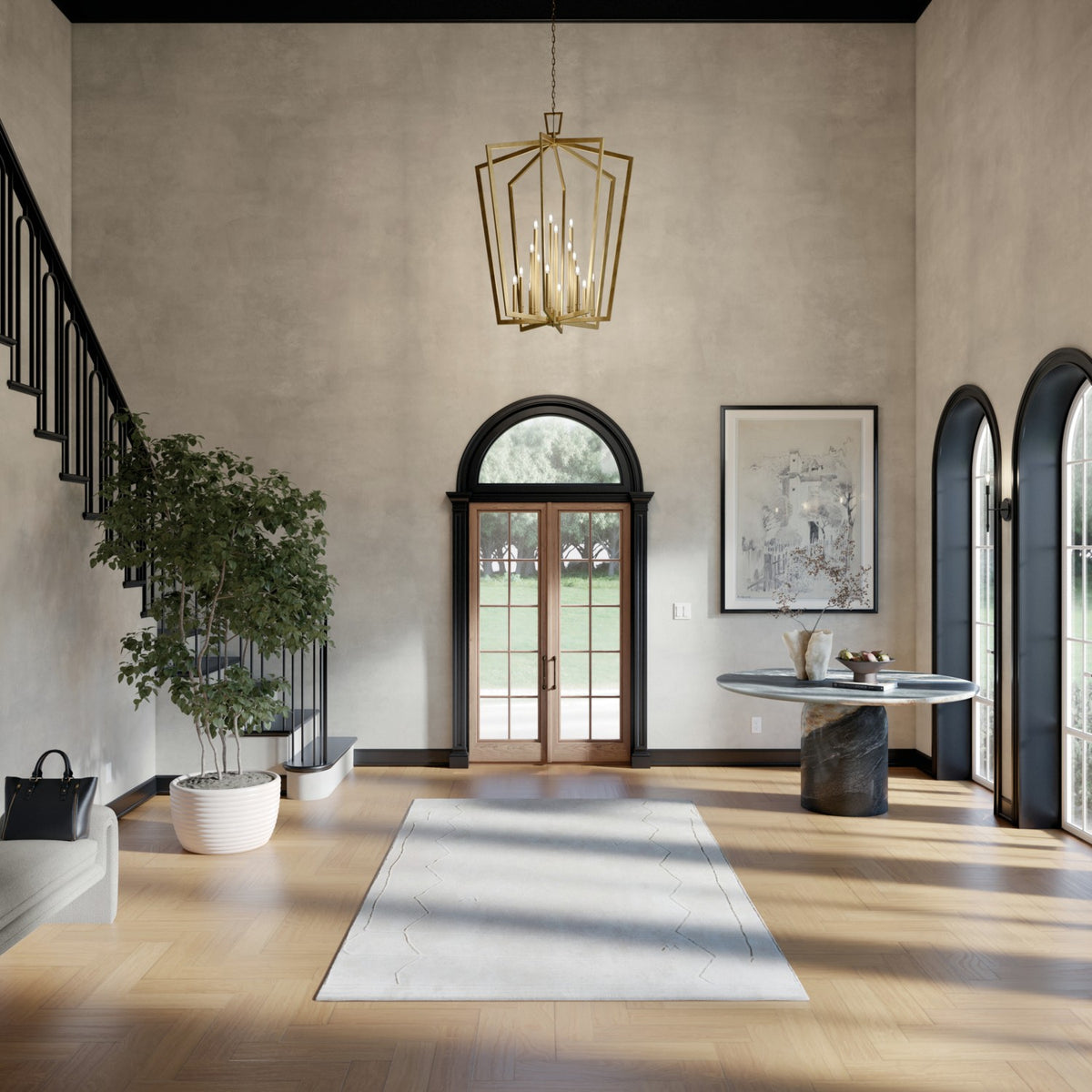 KICHLER 43499NBR Abbotswell 49 Inch 16 Light Foyer Pendant In Natural Brass