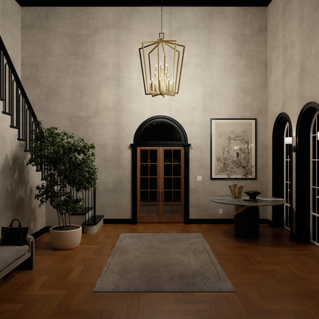 KICHLER 43499NBR Abbotswell 49 Inch 16 Light Foyer Pendant In Natural Brass