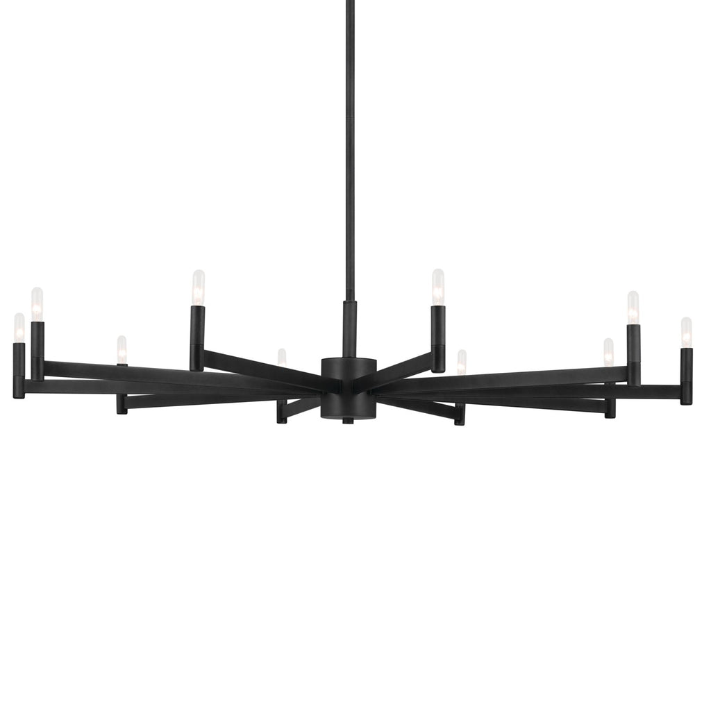 KICHLER 52613BK Erzo 48" 10 Light Chandelier In Black