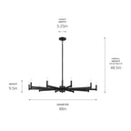 KICHLER 52613BK Erzo 48" 10 Light Chandelier In Black