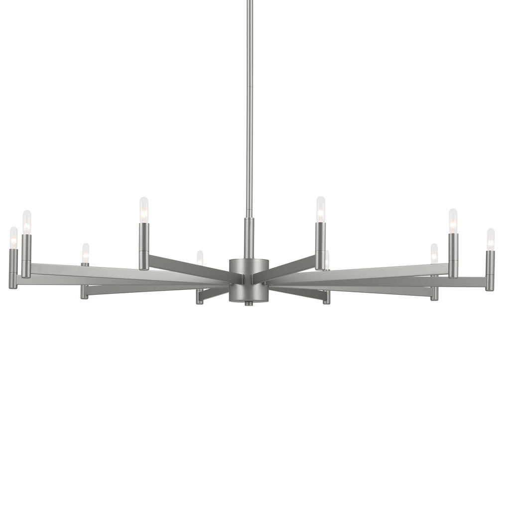 KICHLER 52613SN Erzo 48" 10 Light Chandelier In Satin Nickel