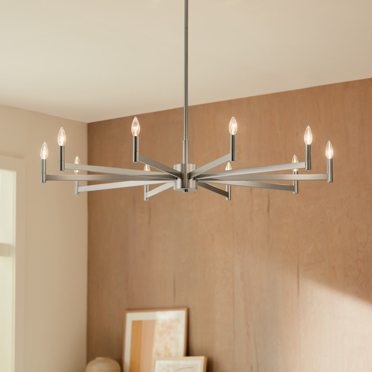 KICHLER 52613SN Erzo 48" 10 Light Chandelier In Satin Nickel