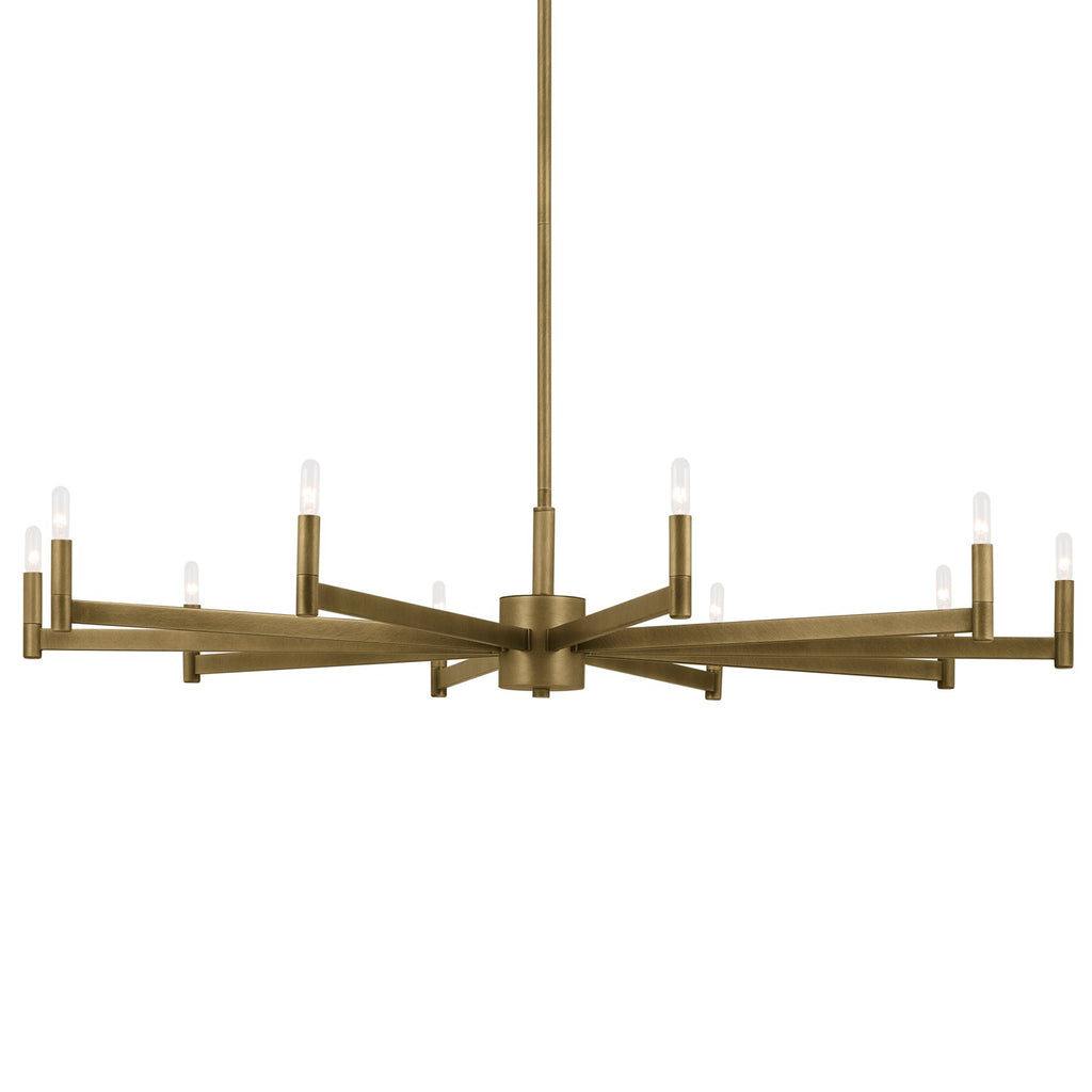 KICHLER 52613NBR Erzo 48" 10 Light Chandelier In Natural Brass