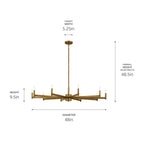 KICHLER 52613NBR Erzo 48" 10 Light Chandelier In Natural Brass