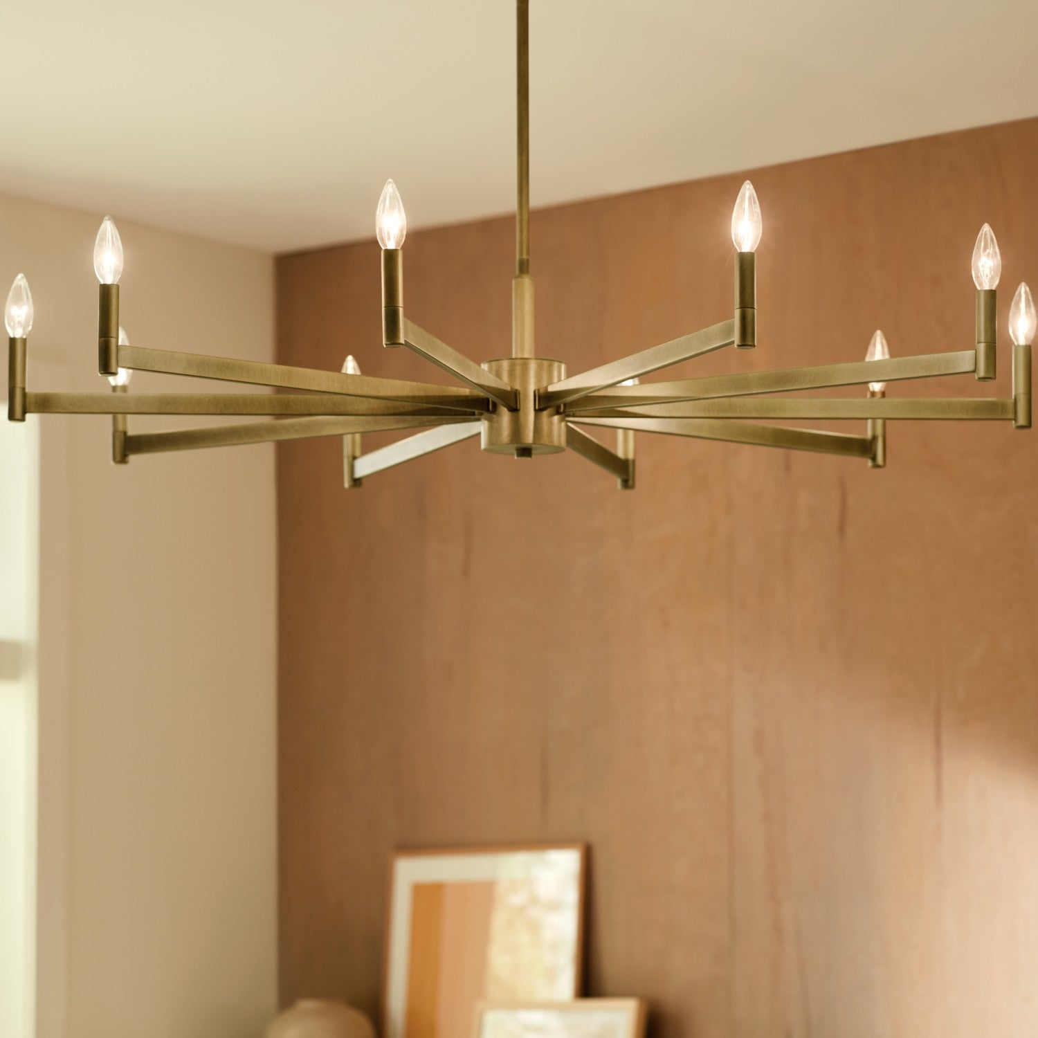 KICHLER 52613NBR Erzo 48" 10 Light Chandelier In Natural Brass