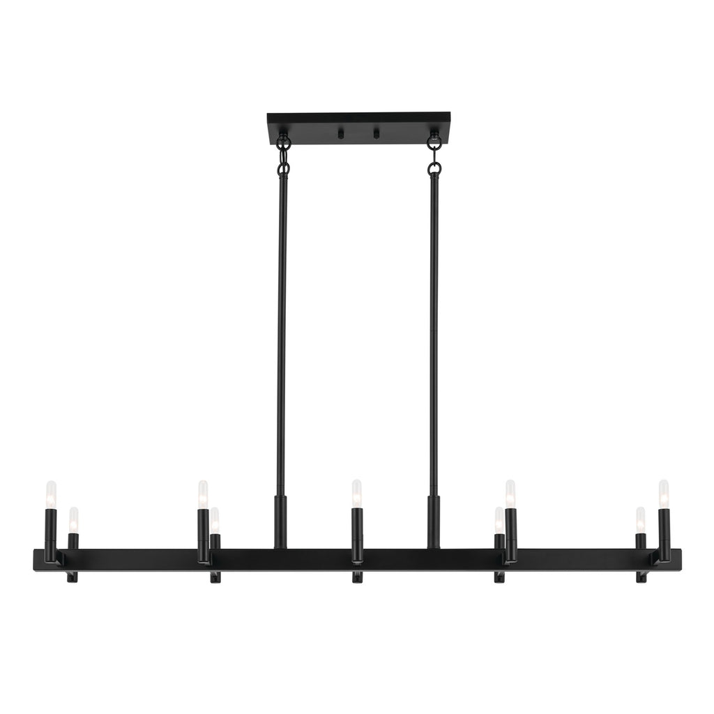 KICHLER 52614BK Erzo 50" 10 Light Linear Chandelier In Black