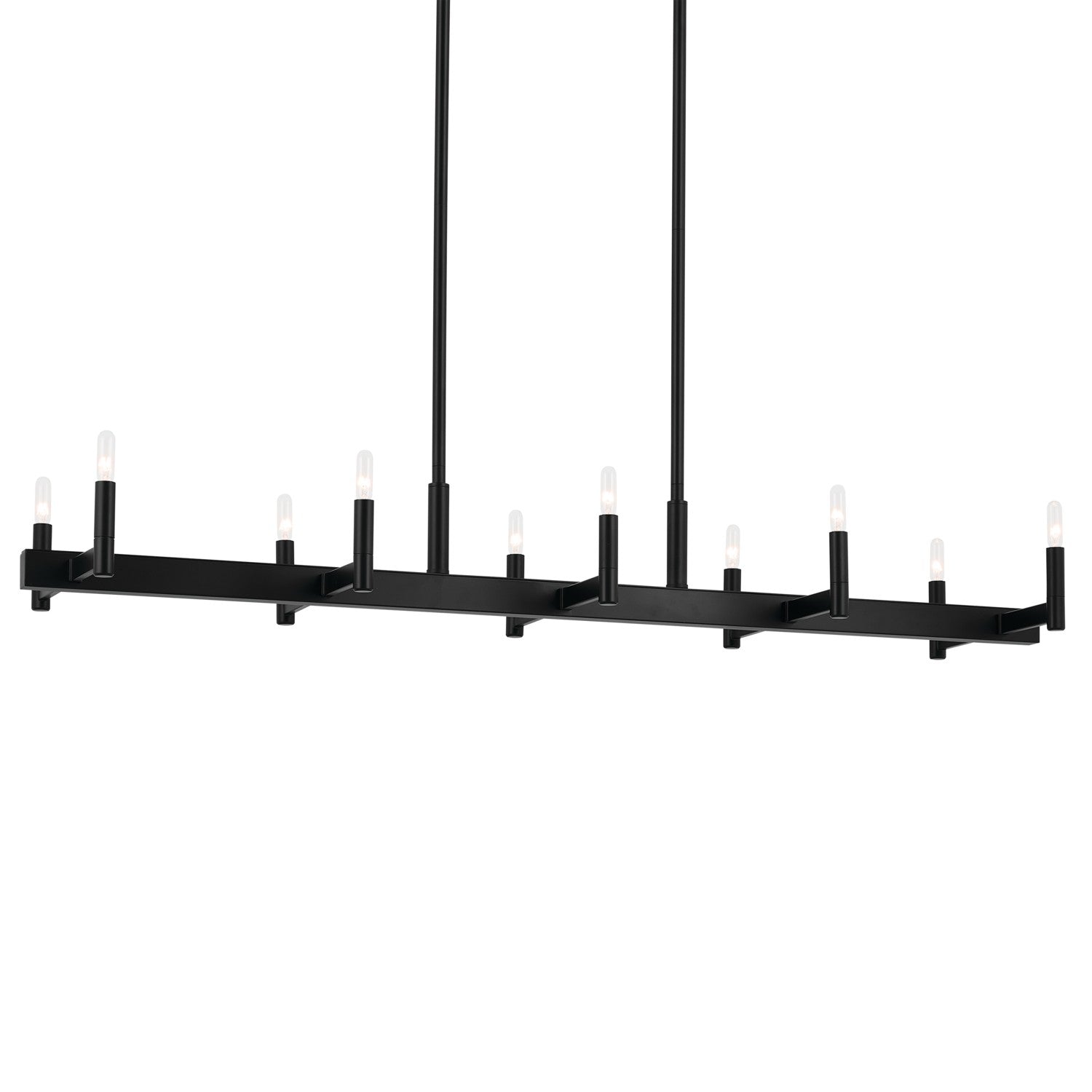 KICHLER 52614BK Erzo 50" 10 Light Linear Chandelier In Black