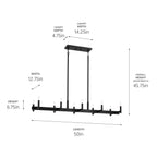 KICHLER 52614BK Erzo 50" 10 Light Linear Chandelier In Black