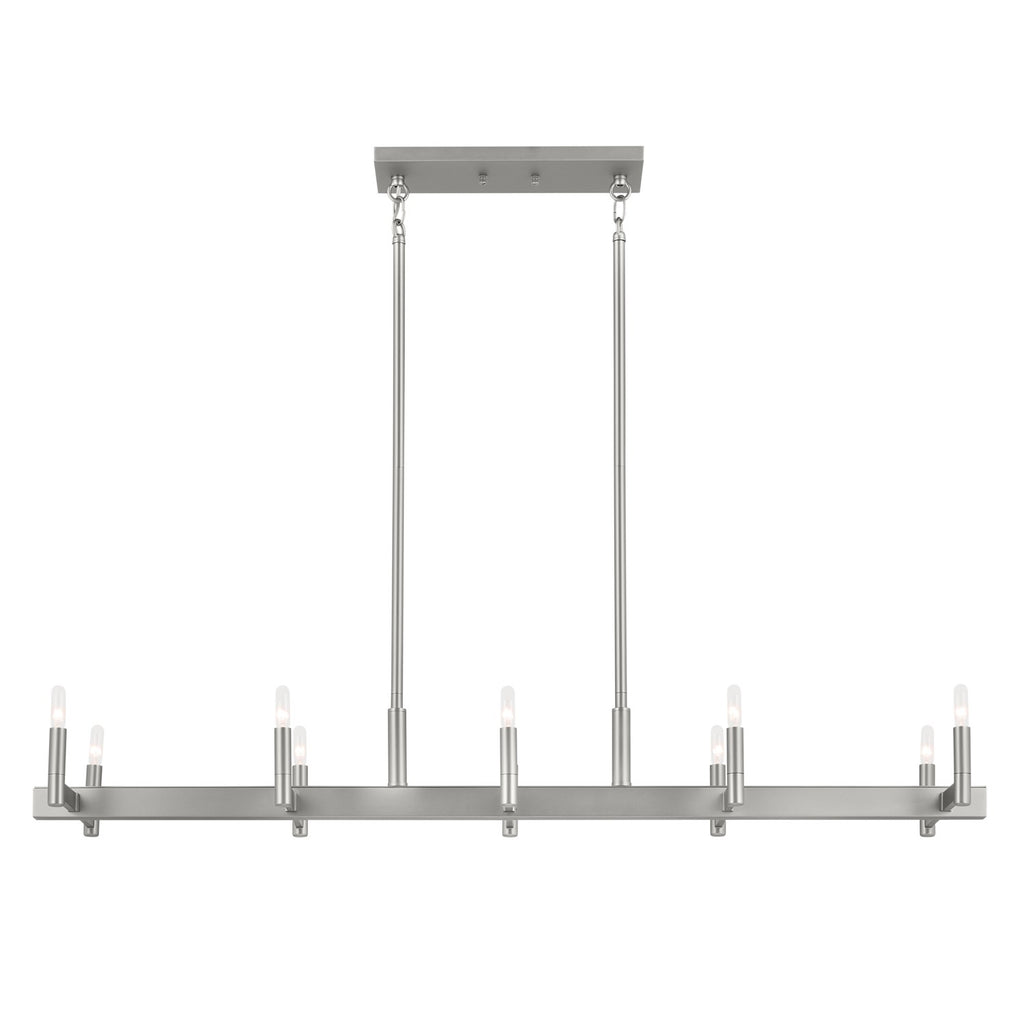 KICHLER 52614SN Erzo 50" 10 Light Linear Chandelier In Satin Nickel