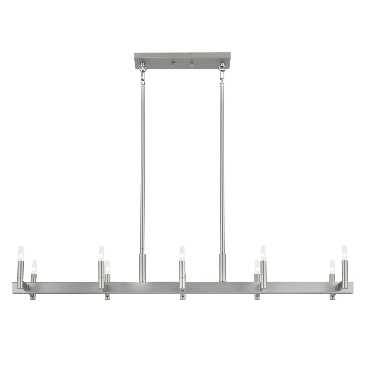 KICHLER 52614SN Erzo 50" 10 Light Linear Chandelier In Satin Nickel