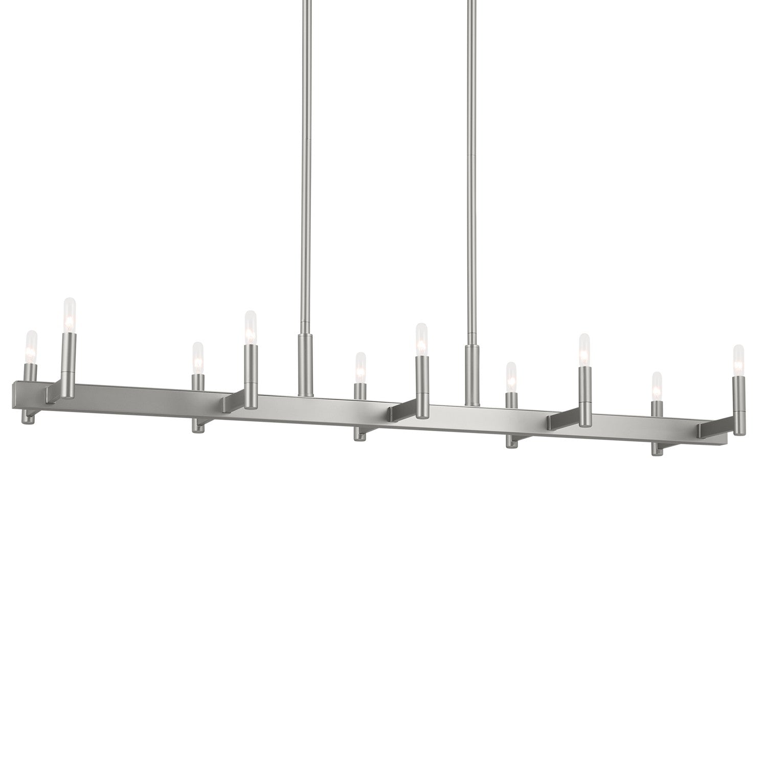 KICHLER 52614SN Erzo 50" 10 Light Linear Chandelier In Satin Nickel