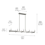 KICHLER 52614SN Erzo 50" 10 Light Linear Chandelier In Satin Nickel