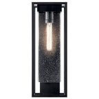 KICHLER 59063BSL The Mercer 24" 1 Light Outdoor Wall Light With Clear Seeded Glass In Black With Silver Highlights