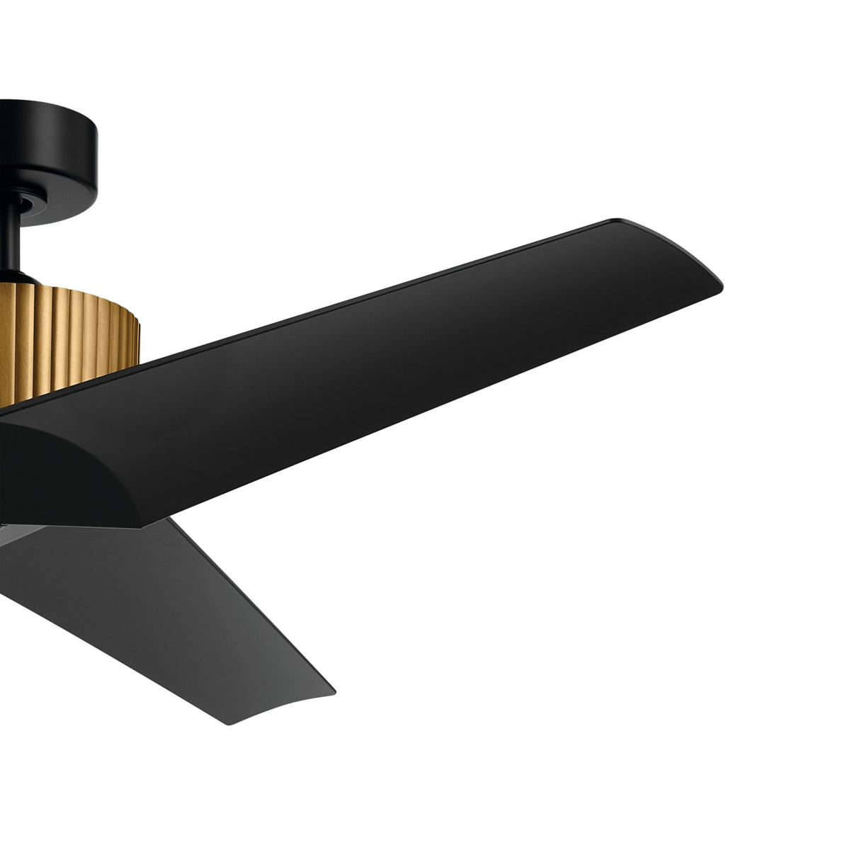 KICHLER 330130NBR 56 Inch Almere 3 Blade Indoor Ceiling Fan In Natural Brass With Satin Blackâ Bladesâ 