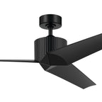 KICHLER 330130SBK 56 Inch Almere 3 Blade Indoor Ceiling Fan In Satin Black With Satin Black Bladesâ 
