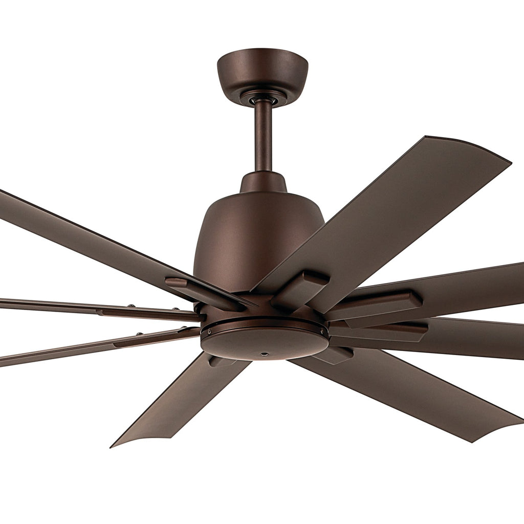 KICHLER 310265SNB 65 Inch Breda 8 Blade Ceiling Fan In Satin Natural Bronze With Satin Natural Bronze Blades