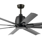 KICHLER 310265SBK 65 Inch Breda 8 Blade Ceiling Fan In Satin Black With Satin Black Blades