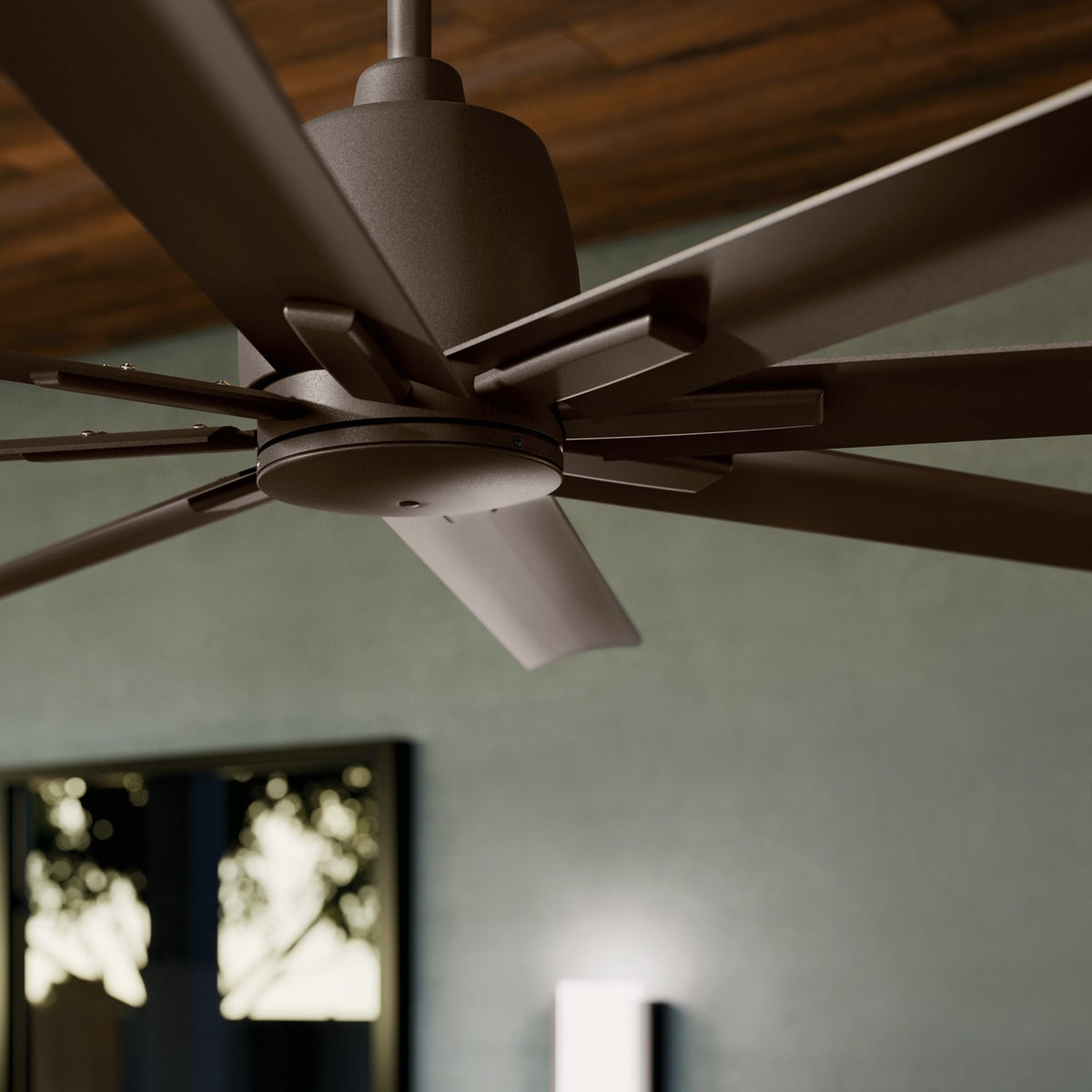 KICHLER 310275SNB 75 Inch Breda 8 Blade Ceiling Fan In Satin Natural Bronze With Satin Natural Bronze Blades