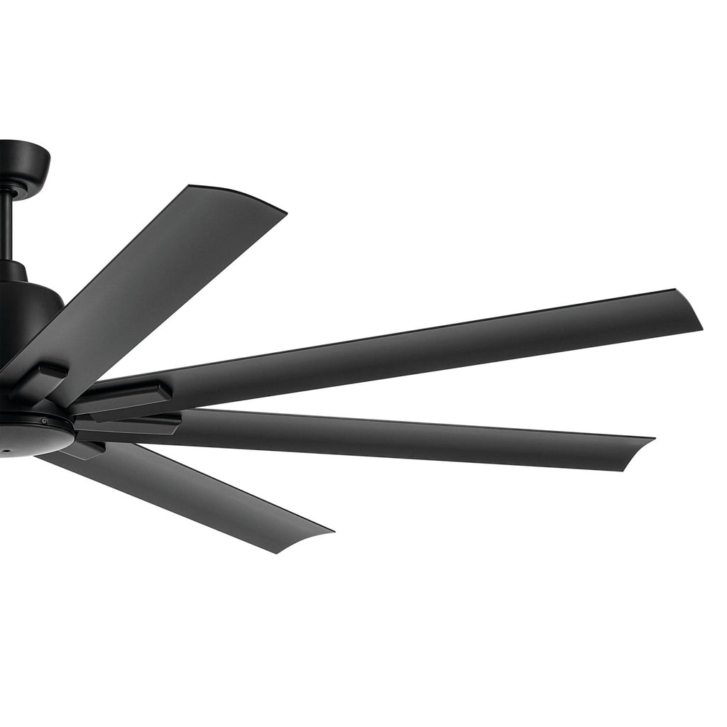 KICHLER 310275SBK 75 Inch Breda 8 Blade Ceiling Fan In Satin Black With Satin Black Blades