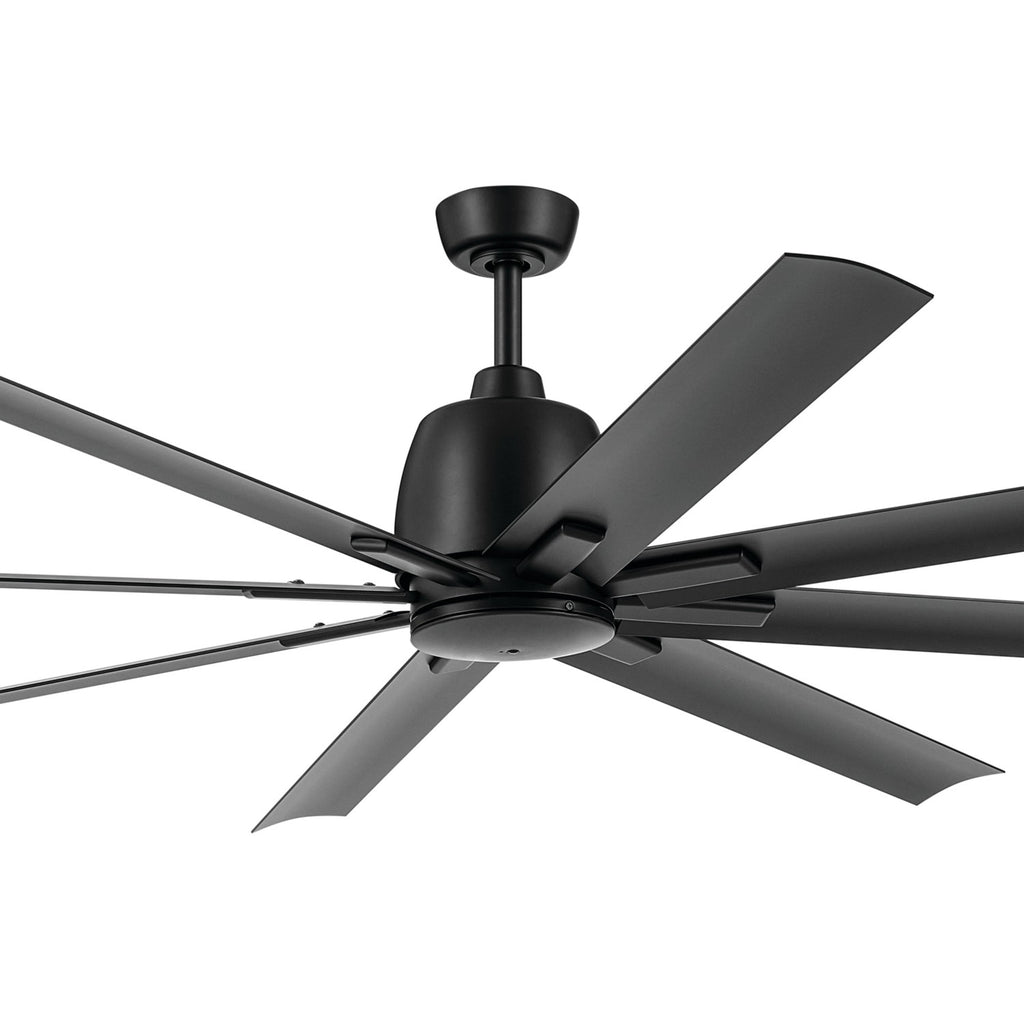 KICHLER 310275SBK 75 Inch Breda 8 Blade Ceiling Fan In Satin Black With Satin Black Blades