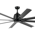 KICHLER 310275SBK 75 Inch Breda 8 Blade Ceiling Fan In Satin Black With Satin Black Blades