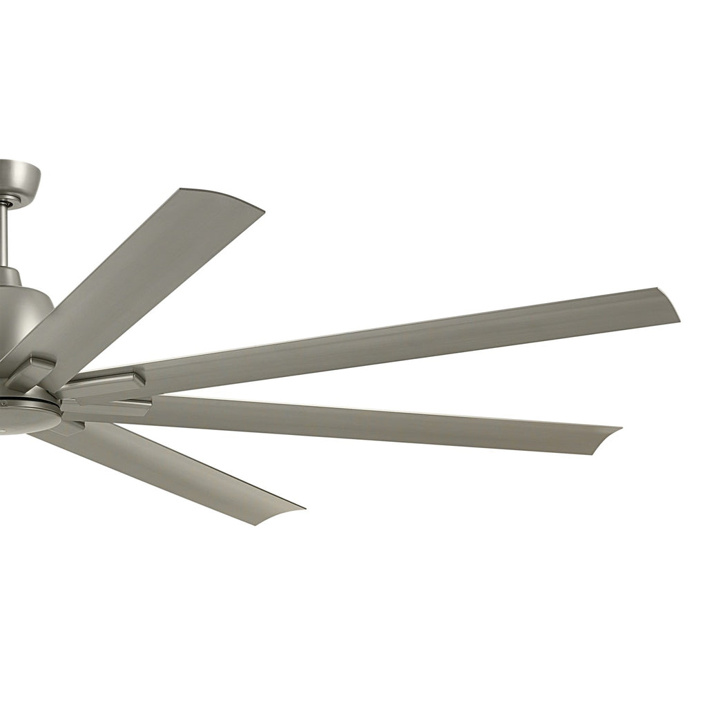 KICHLER 310285NI 84 Inch Breda 8 Blade Ceiling Fan In Brushed Nickel With Brushed Nickel Blades