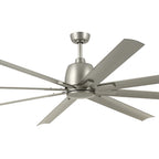 KICHLER 310285NI 84 Inch Breda 8 Blade Ceiling Fan In Brushed Nickel With Brushed Nickel Blades