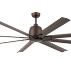 KICHLER 310285SNB 84 Inch Breda 8 Blade Ceiling Fan In Satin Natural Bronze With Satin Natural Bronze Blades