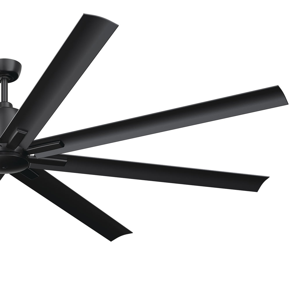 KICHLER 310285SBK 84 Inch Breda 8 Blade Ceiling Fan In Satin Black With Satin Black Blades