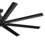 KICHLER 310285SBK 84 Inch Breda 8 Blade Ceiling Fan In Satin Black With Satin Black Blades