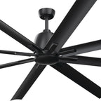 KICHLER 310285SBK 84 Inch Breda 8 Blade Ceiling Fan In Satin Black With Satin Black Blades