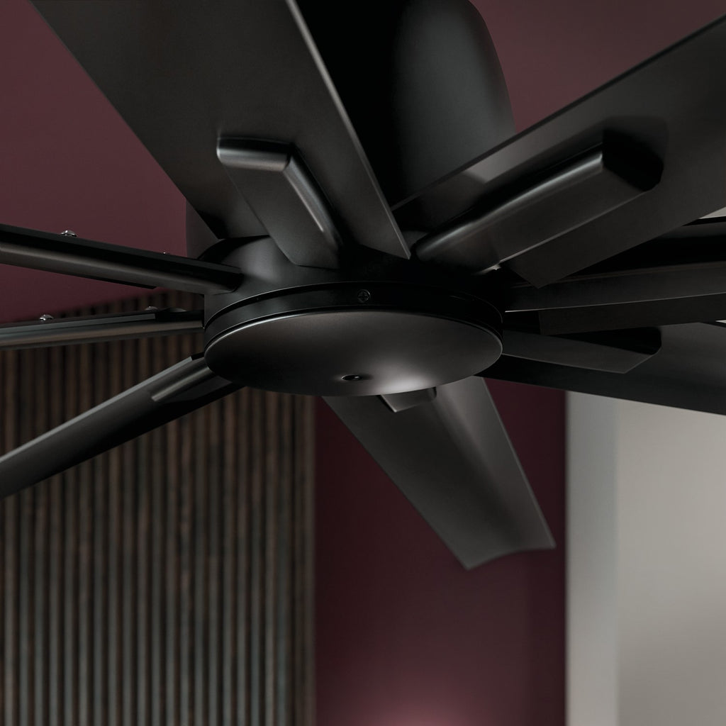KICHLER 310285SBK 84 Inch Breda 8 Blade Ceiling Fan In Satin Black With Satin Black Blades