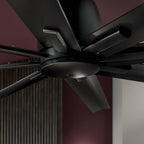 KICHLER 310285SBK 84 Inch Breda 8 Blade Ceiling Fan In Satin Black With Satin Black Blades