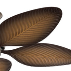 KICHLER 310095SNB 56 Inch Nani 5 Blade Weather+ Outdoor Ceiling Fan In Satin Natural Bronze And Ivory With Walnut Blades