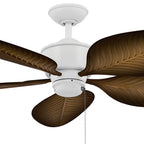 KICHLER 310095MWH 56 Inch Nani 5 Blade Weather+ Outdoor Ceiling Fan In Matte White And Ivory With Walnut Highlights