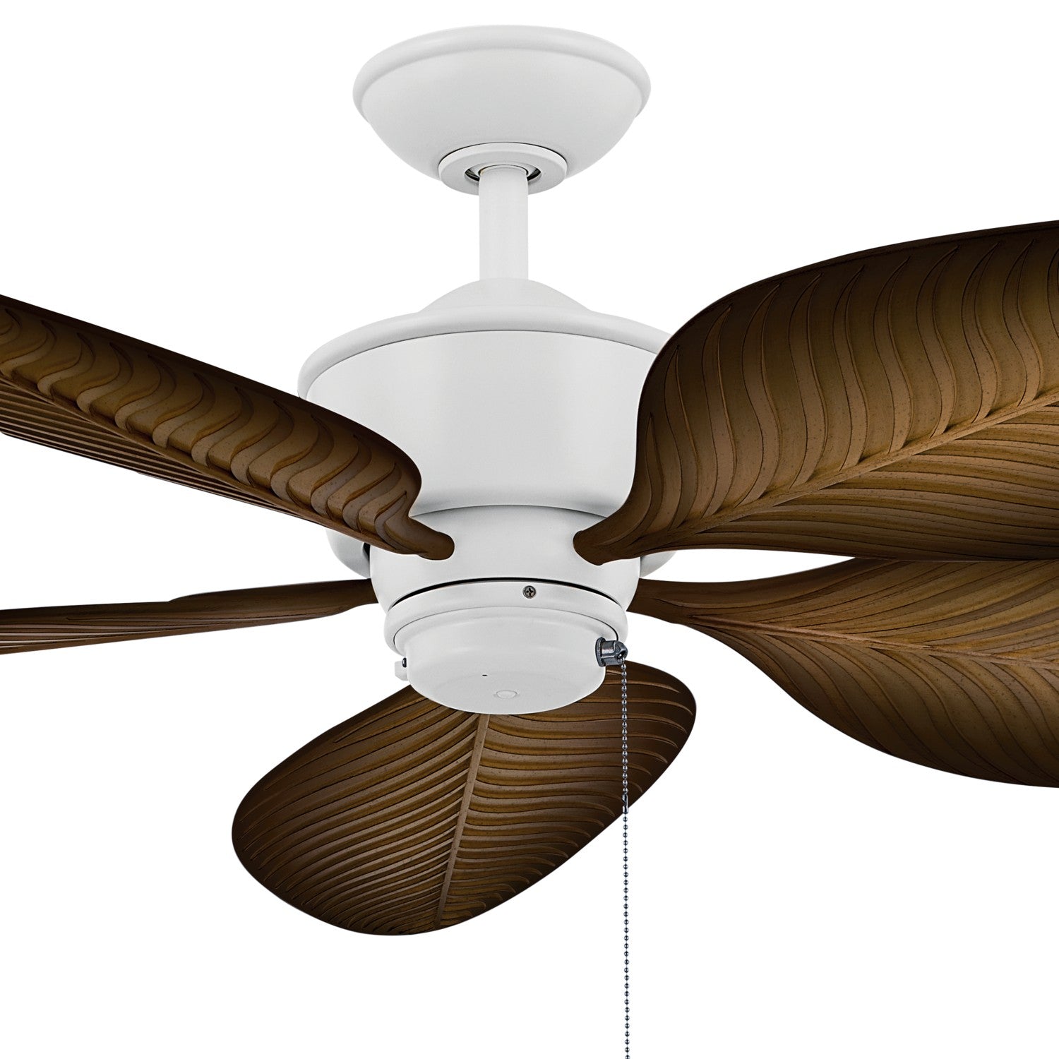 KICHLER 310095MWH 56 Inch Nani 5 Blade Weather+ Outdoor Ceiling Fan In Matte White And Ivory With Walnut Highlights