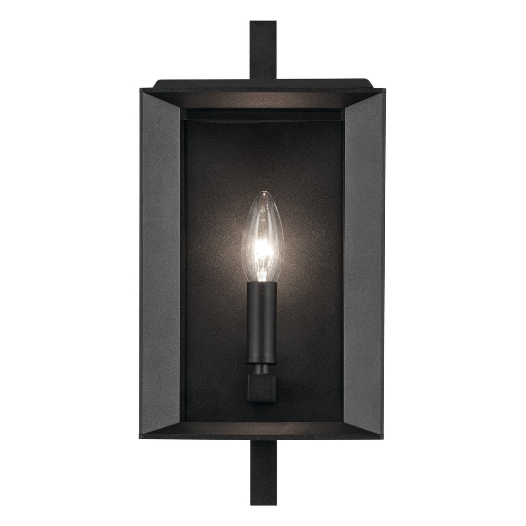 KICHLER 59131BKT Kroft 14 Inch 1 Light Outdoor Wall Light With Clear Glass In Textured Black