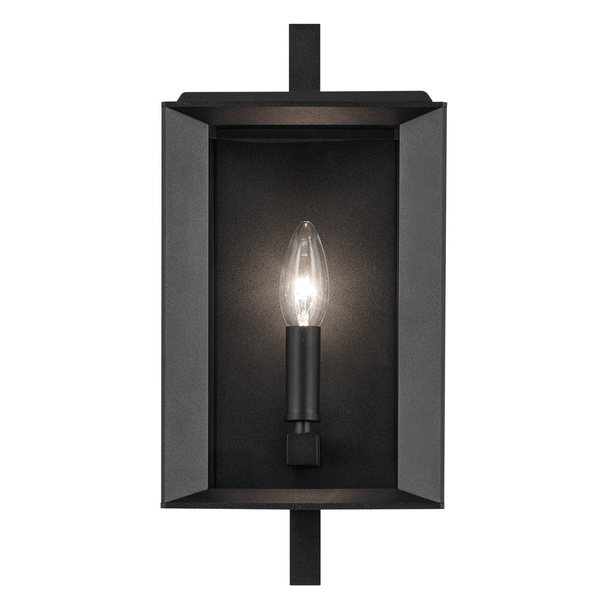 KICHLER 59131BKT Kroft 14 Inch 1 Light Outdoor Wall Light With Clear Glass In Textured Black