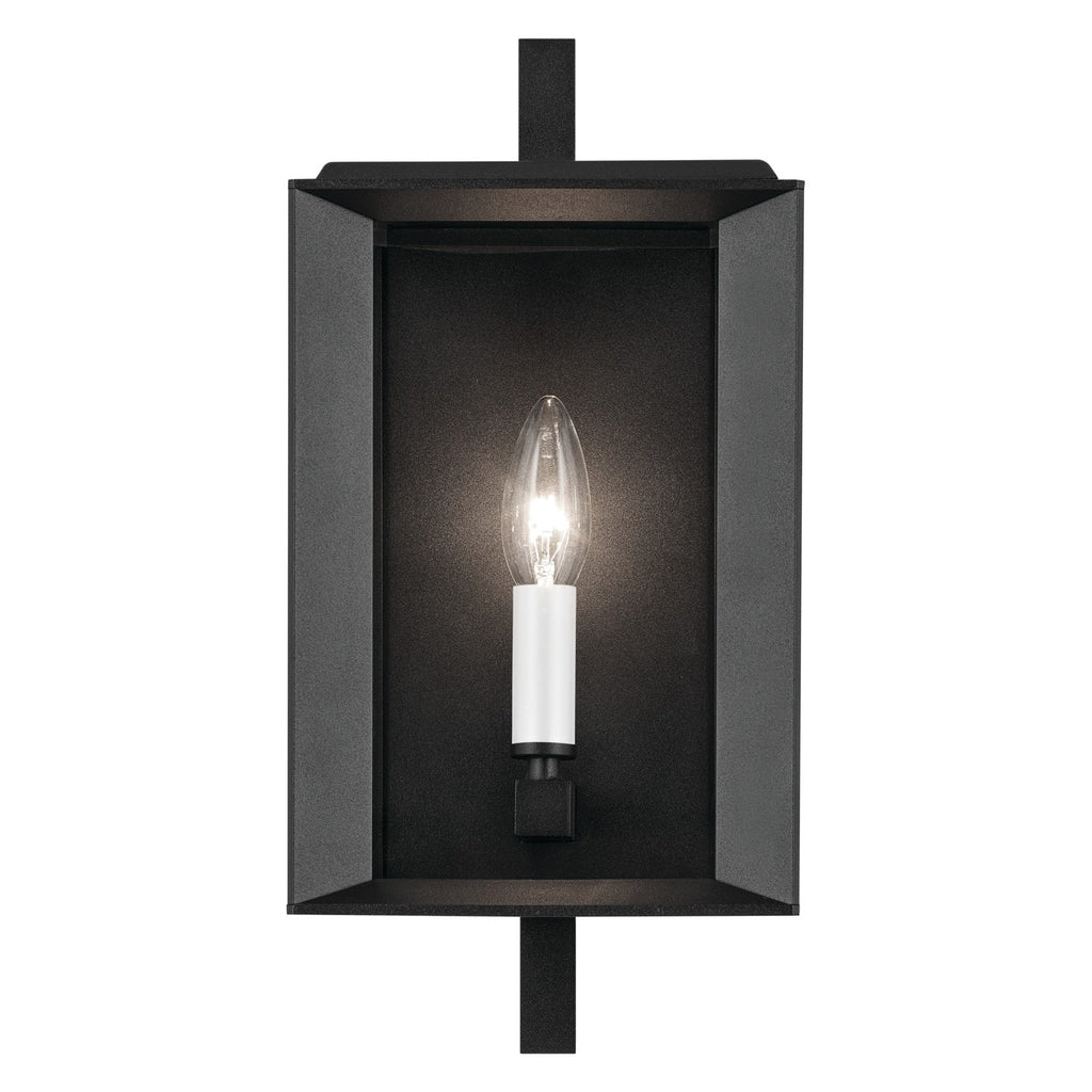 KICHLER 59131BKT Kroft 14 Inch 1 Light Outdoor Wall Light With Clear Glass In Textured Black