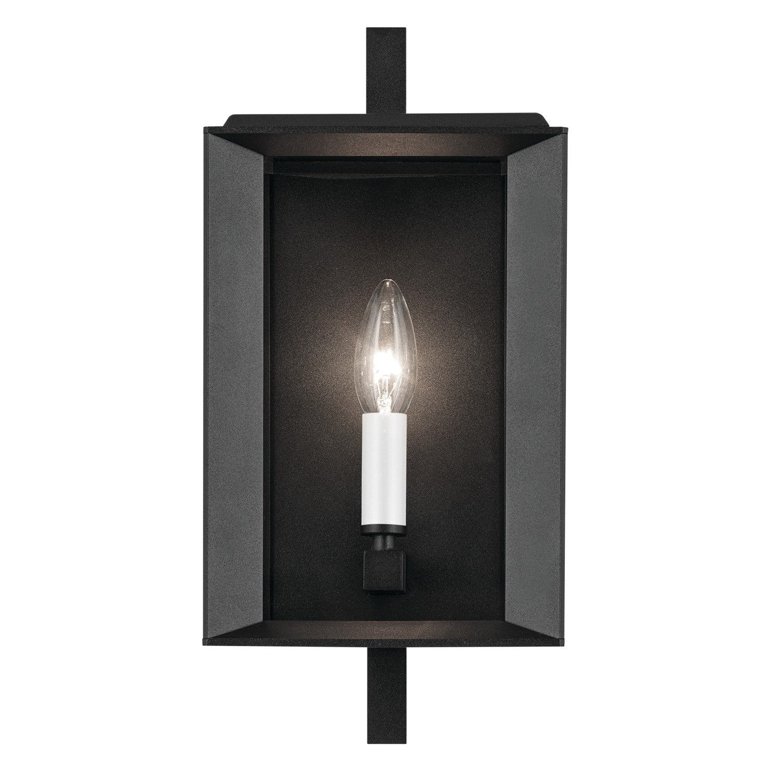 KICHLER 59131BKT Kroft 14 Inch 1 Light Outdoor Wall Light With Clear Glass In Textured Black