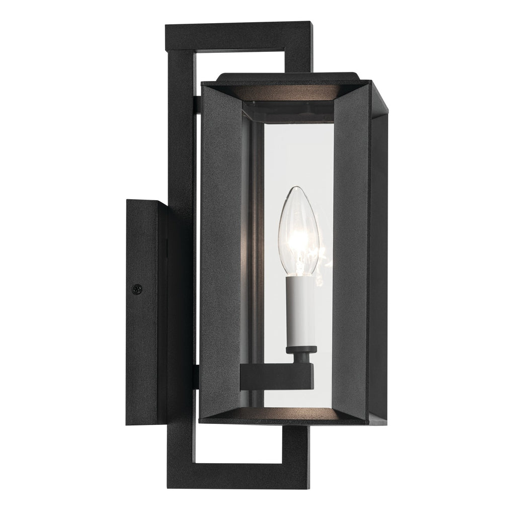 KICHLER 59131BKT Kroft 14 Inch 1 Light Outdoor Wall Light With Clear Glass In Textured Black