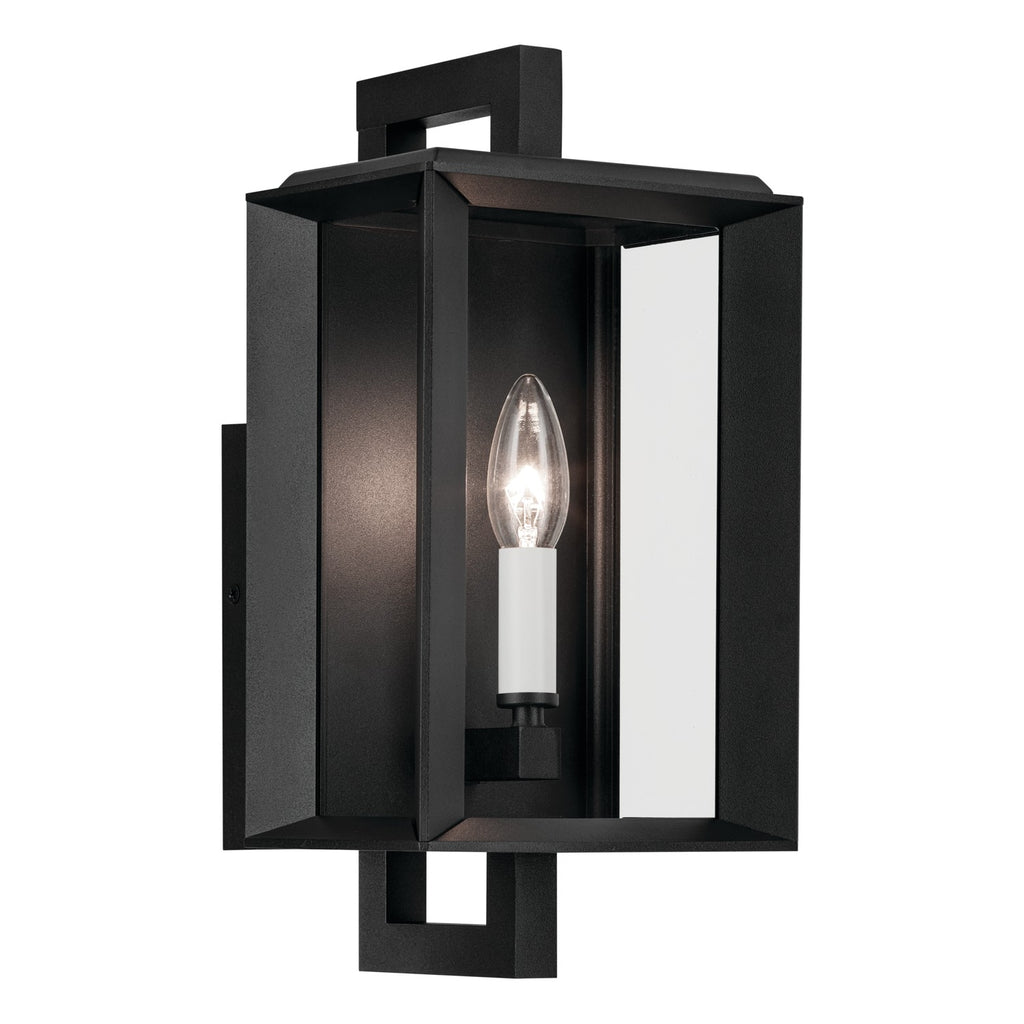 KICHLER 59131BKT Kroft 14 Inch 1 Light Outdoor Wall Light With Clear Glass In Textured Black