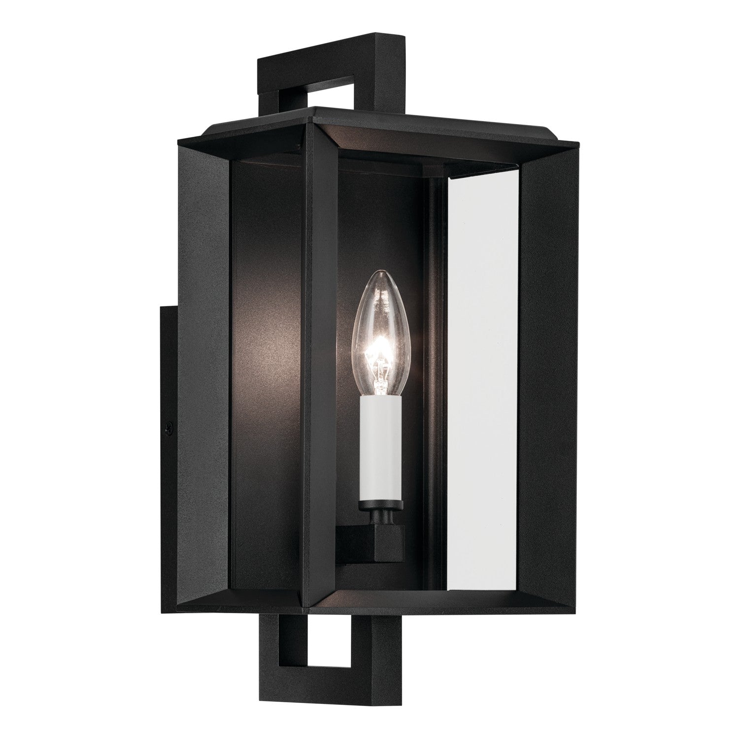 KICHLER 59131BKT Kroft 14 Inch 1 Light Outdoor Wall Light With Clear Glass In Textured Black