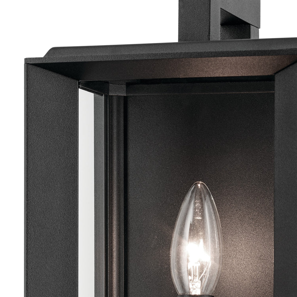 KICHLER 59131BKT Kroft 14 Inch 1 Light Outdoor Wall Light With Clear Glass In Textured Black