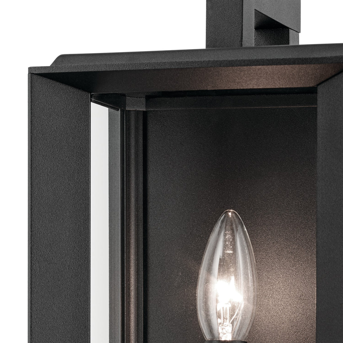 KICHLER 59131BKT Kroft 14 Inch 1 Light Outdoor Wall Light With Clear Glass In Textured Black