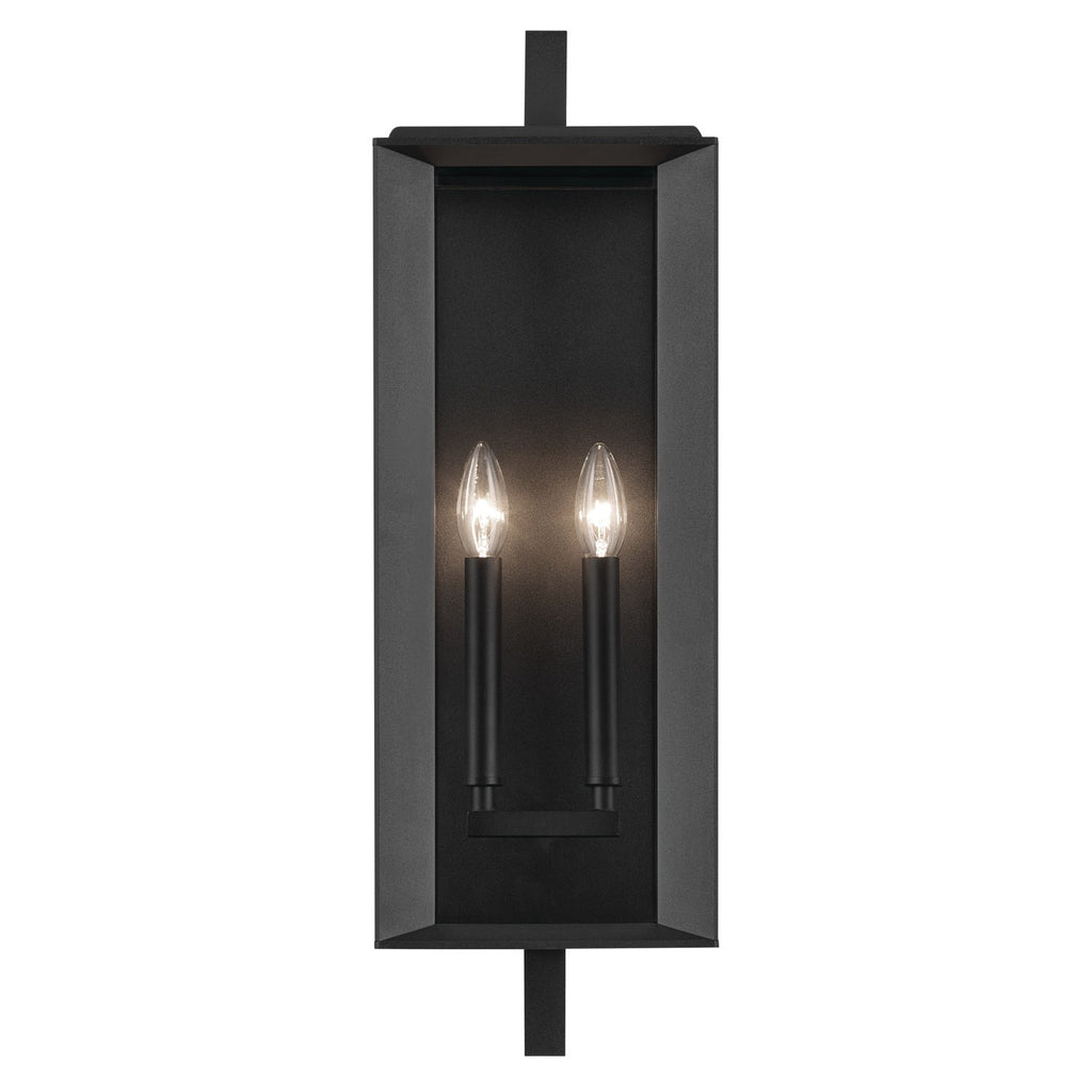 KICHLER 59133BKT Kroft 24 Inch 2 Light Outdoor Wall Light With Clear Glass In Textured Black